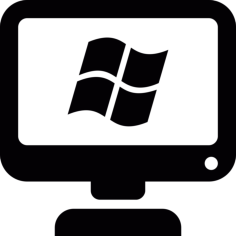 Computer Screen With Windows Logo Digital Sketch Svg Design, Free Vectors File
